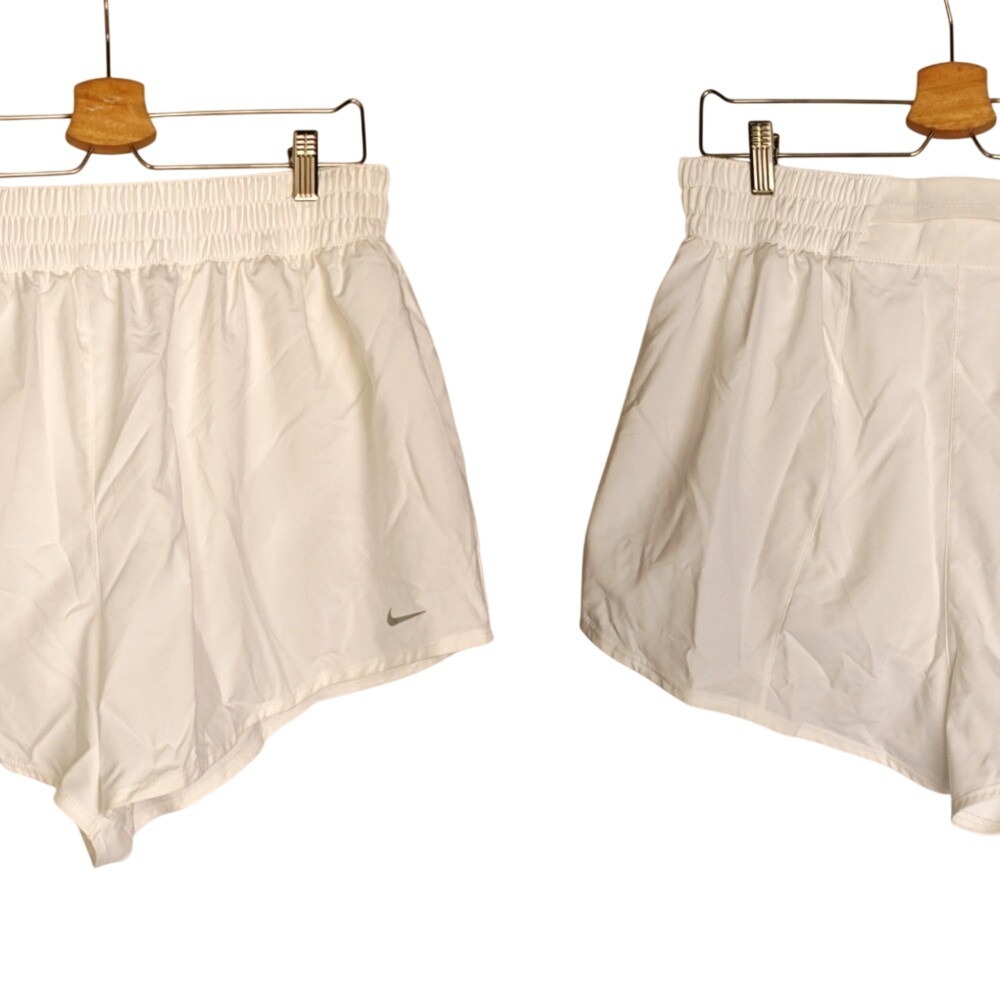 Nike Dri-FIT One High Waisted‎ 3" Brief Lined Shorts White FB3167-100 0X New
